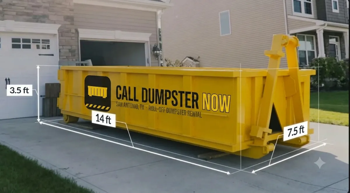 Residential home exterior served by dumpster rental